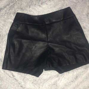 Faux leather shorts
